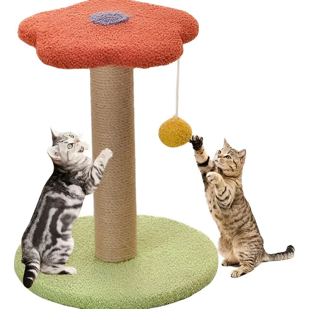 Flower Cat Scratcher Tower 12in Sturdy Circle Base
